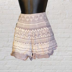 Free People Lilac Tribal Boho Shorts